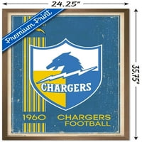 Los Angeles Chargers - Retro Logo Wall Poster, 22.375 34