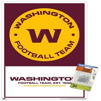 Вашингтон футболен отбор - лого плакат за стена с пушките, 14.725 22.375