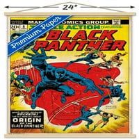 Marvel Comics - Black Panther - Action Action Poster Poster с дървена магнитна рамка, 22.375 34