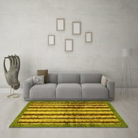 Ahgly Company Indoor Rectangle Abstract Yellow Modern Area Rugs, 8 '12'