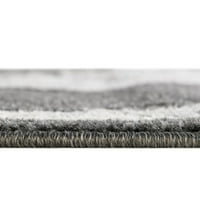 Уникален стан Kokulu Parker килим въглен сив 5 'квадратна граница традиционно идеално за трапезария Дневна стая Спал стая стая