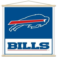 Buffalo Bills - Плакат за стена с лого с дървена магнитна рамка, 22.375 34