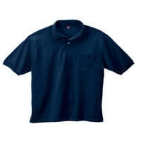 Hanes Men's EcoSmart Jersey с къс ръкав поло риза с джоб