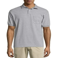 Hanes Men's Ecosmart Jersey Polo риза с джоб