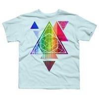 Rainbow Triangles - Sacred Geometry Boys Light Blue Graphic Tee - Дизайн от хора l
