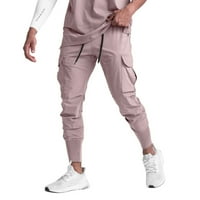 Pedort Men's Slim-Fit Небрежен участък панталон на открито туризъм стрии водоустойчив панталон с пълна дължина розово, xl