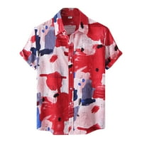 Мъже хавай печат риза акварел принт ежедневен бутон запушване на яка мода Мъжки къси ръкави мъже ризи плаж ежедневно облекло за