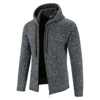 Якета за мъже Мъжки зимен качулка пуловер палто небрежно свободно цип двойни джобове плюш