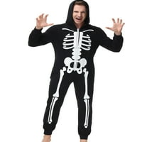 Kupretty съвпадащи семейни костюми Хелоуин сияние в тъмния комбинезон от еднократно скелет скелет качулка за възрастни деца
