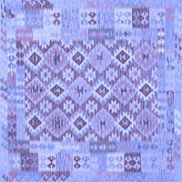 Ahgly Company Machine Wareable Indoor Rectangle Southwestern Blue Country Area Rugs, 4 '6'