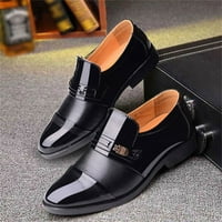 DMQUPV парти обувки за мъже кожени кожени обувки Оценка пръст с ниски токчета приплъзване на кухи дишащи обувки за парти за мъже