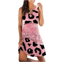 Дамски слънчеви джаси за летни ежедневни рокли за момичета трептят мини сватбена рокля розово xl