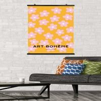 Art Bohème - Pink Flowers Wall Poster, 22.375 34
