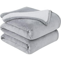Билот големи одеяла на фланела, топло одеяло на фланела, меки и пухкави зимни одеяла, крал Калифорния Кинг Одеяла стоманен сив