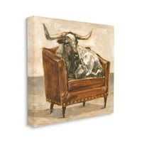 Ступел Индъстрис Браун бик почивка в оранжево кафяво стол живопис платно стена изкуство дизайн от Итън Харпър, 30 30