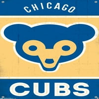 Чикаго Къбс-ретро лого плакат за стена с пуш щифтове, 14.725 22.375