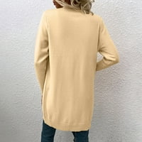 Aayomet Womens Cardigan пуловери o Врат плътно цвят свободно приспособяване Дълго жилетка плетено яке сплайсирана трафа