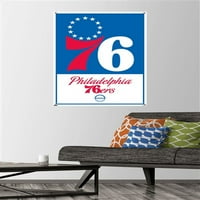 Philadelphia 76ers - Плакат за стена с лого с бутални щифтове, 22.375 34