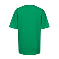Весела коледна празнична ризи за жени Сладки леопардови карирани коледни дърво Графичен къс ръкав Кръгла тениска тениска смешни букви за печат #06-зелени s