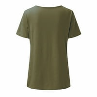 Тениски за педари за жени Студено рамо Основни тийнейджърски ризи ризи Summerwomen's Fashion Casual Thish Green, L