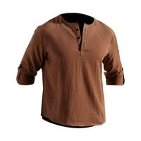 adviicd летни върхове за мъже мъже с дълъг ръкав бутон за боядисване с голям размер ежедневни топ блузи ризи кафяви 3xl