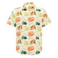 Мъже мода пролет лято ежедневно късо ръкав завой отпечатани тениски от печат на шията топ блуза Бизнес Цветя улица Износване на