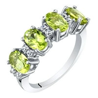 КТ овална форма зелен Перидот пръстен в Стерлингово Сребро