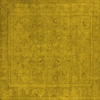 Ahgly Company Indoor Rectangle Oriental Yellow Industrial Area Rugs, 2 '4'