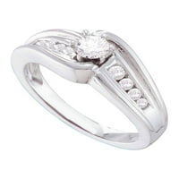 Бижута 14kt бяло злато дамски кръг диамантен пасианс булчински сватбен годежен пръстен cttw