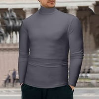 тениски мъжки зимна топла висока яка модна термично бельо мъже основна обикновена тениска блуза пуловер с дълъг ръкав отгоре