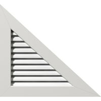 Екена Милуърк 32 В 3 8 х правоъгълен триъгълник фронтон отдушник-дясна странична стъпка функционален, ПВЦ фронтален отдушник с 1 4 плоска рамка
