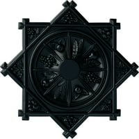 1 4 од 1 2 П антилски таван медальон, Ръчно рисувана Нощна сянка