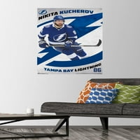 Tampa Bay Lightning - Стенски плакат на Никита Кучеров с бутилки, 22.375 34