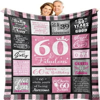 60 -ти одеяло за рожден ден за шестдесет години жени и мъже с размер 50 x60