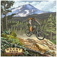 Mountain Bike Mt. Hood Forest Giclee Art Print от произведения на изкуството от художника Пол А. Ланквист 18 24