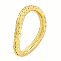 Стерлинг сребро полиран златен пръстен