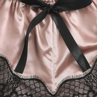 Wofedyo Нова дантелена бельо копринено бельо за спално облекло бельо пижама сатени пижами за жени розово l