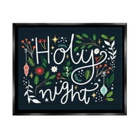 Ступел индустрии святата нощ модерна калиграфия празник зимни Ботаника графично изкуство струя черно плаваща рамка платно печат