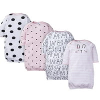 Gerber Baby Girls Lap Bows с маншети с ръкавици, 4-опаковки, Preemie-0 6m