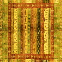 Ahgly Company Indoor Rectangle Abstract Yellow Modern Area Rugs, 6 '9'