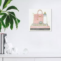 Уинууд студио принтове Детски Книги Мода и глем чанти стена изкуство платно печат Розово пастелно розово 12х12