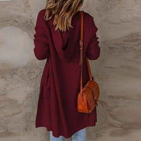 Дамски есенни якета със средна дължина леки изходни дрехи върхове с цип с качулки с джобове с джобове