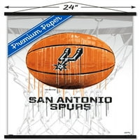 Сан Антонио Спърс-Постер за баскетболна стена с дървена магнитна рамка, 22.375 34