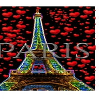 Париж Неон Червени сърца Айфелова кула Creative Blank Journal Valentine's Edition: Paris Neon Red Hearts Creative Blank Journal