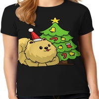 Графика Америка празничен Коледен празник кучета животински Дамски Графичен тениска колекция